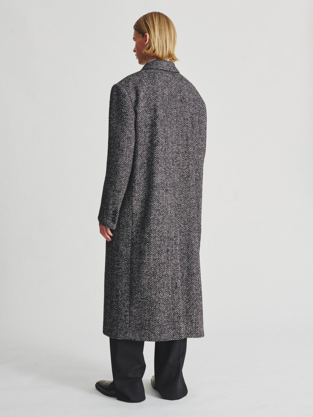 Kris Van Assche Coat 01, Black Herringbone