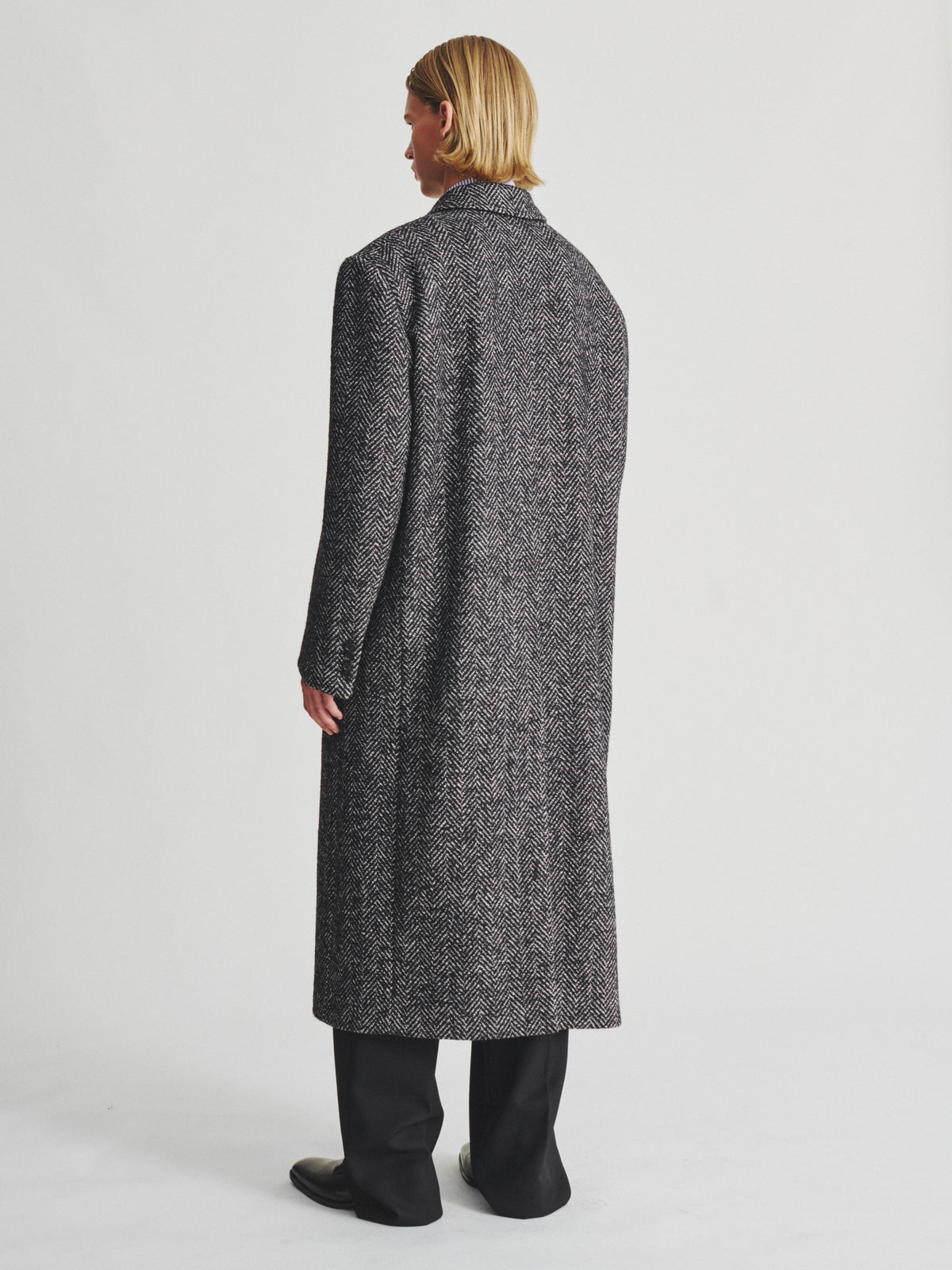 Kris Van Assche Coat 01, Black Herringbone