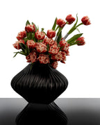 Vase with glass tube 04 black matt Josephine