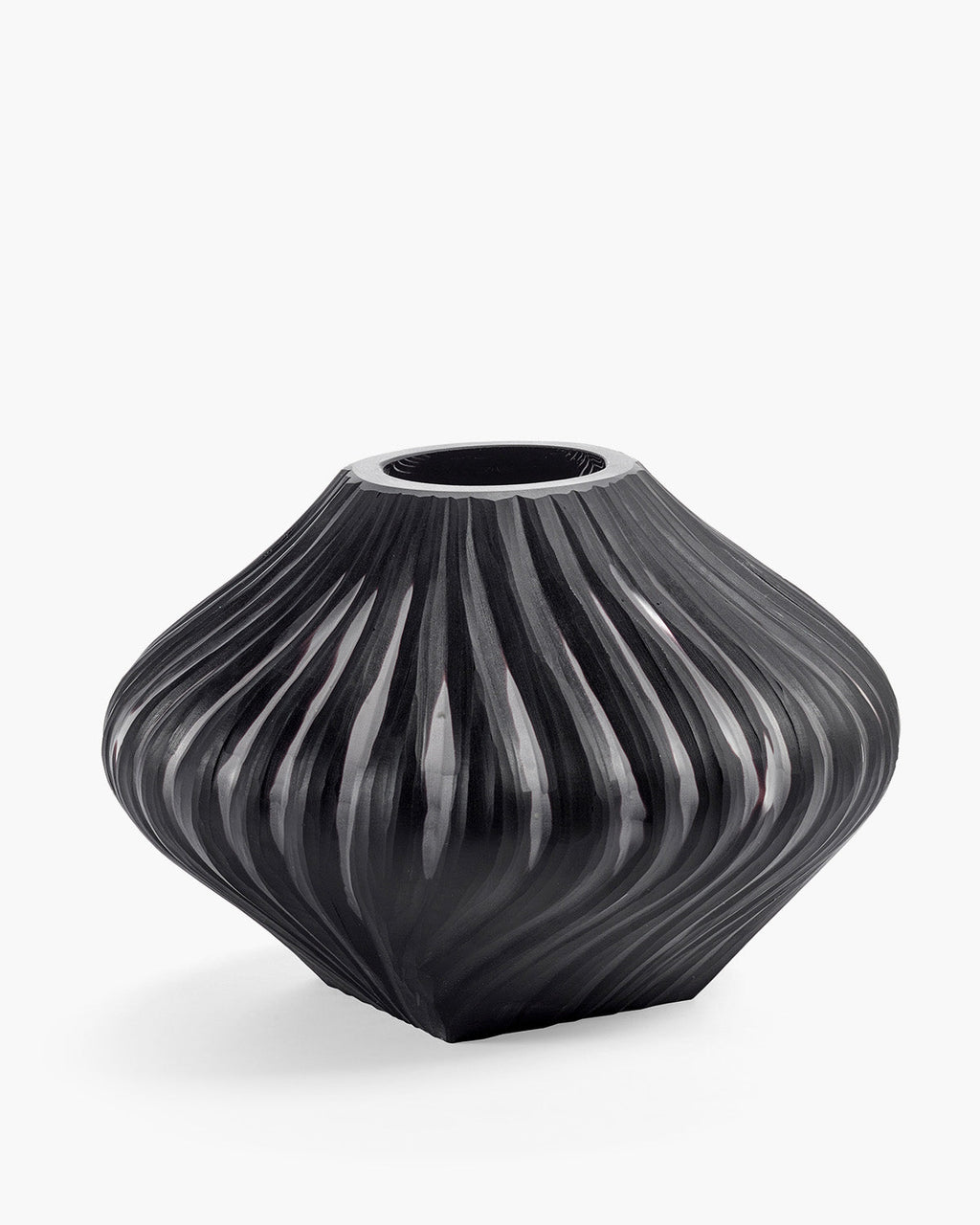 Vase with glass tube 04 black matt Josephine