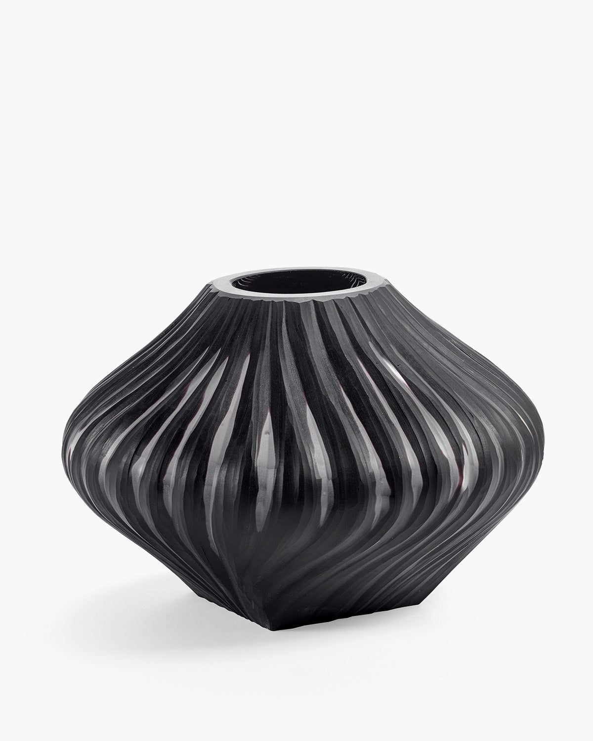 Vase with glass tube 04 black matt Josephine