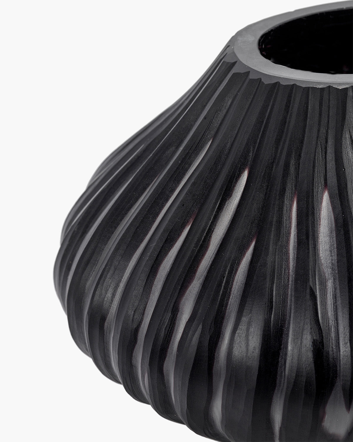 Vase with glass tube 04 black matt Josephine