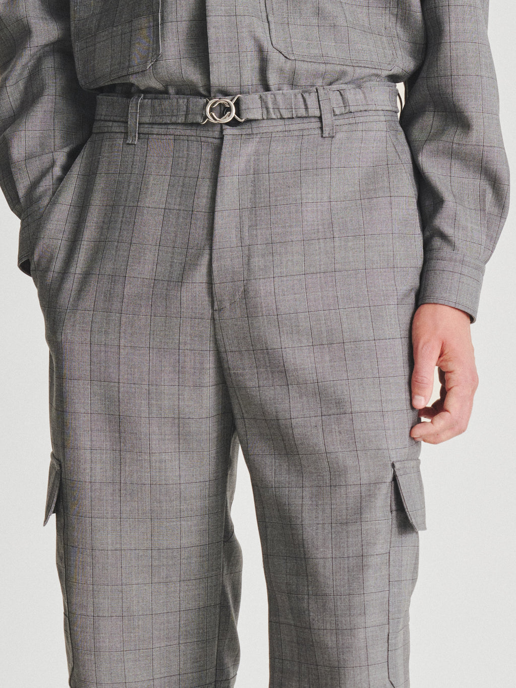 Kris Van Assche Elastic Belt 01, Grey Check