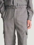 Kris Van Assche Elastic Belt 01, Grey Check