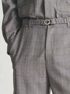 Kris Van Assche Elastic Belt 01, Grey Check