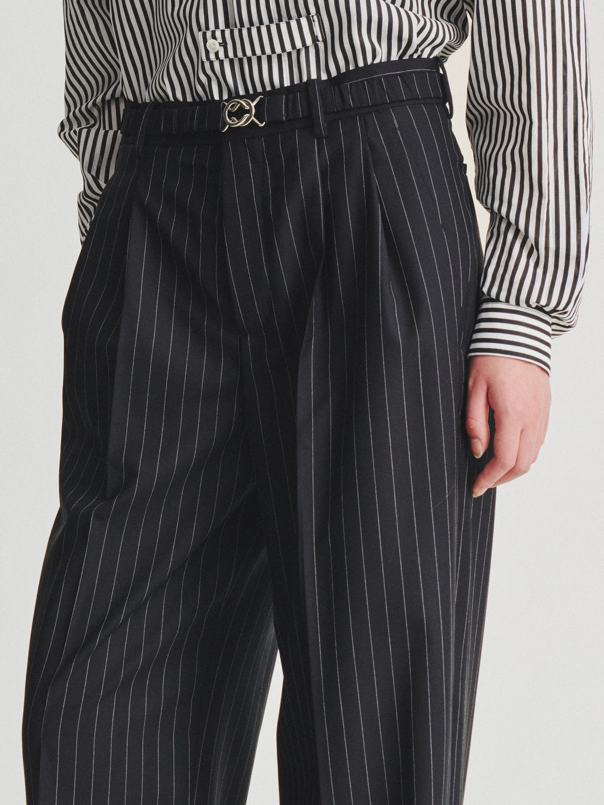 Kris Van Assche Elastic Belt 01, Pinstripe
