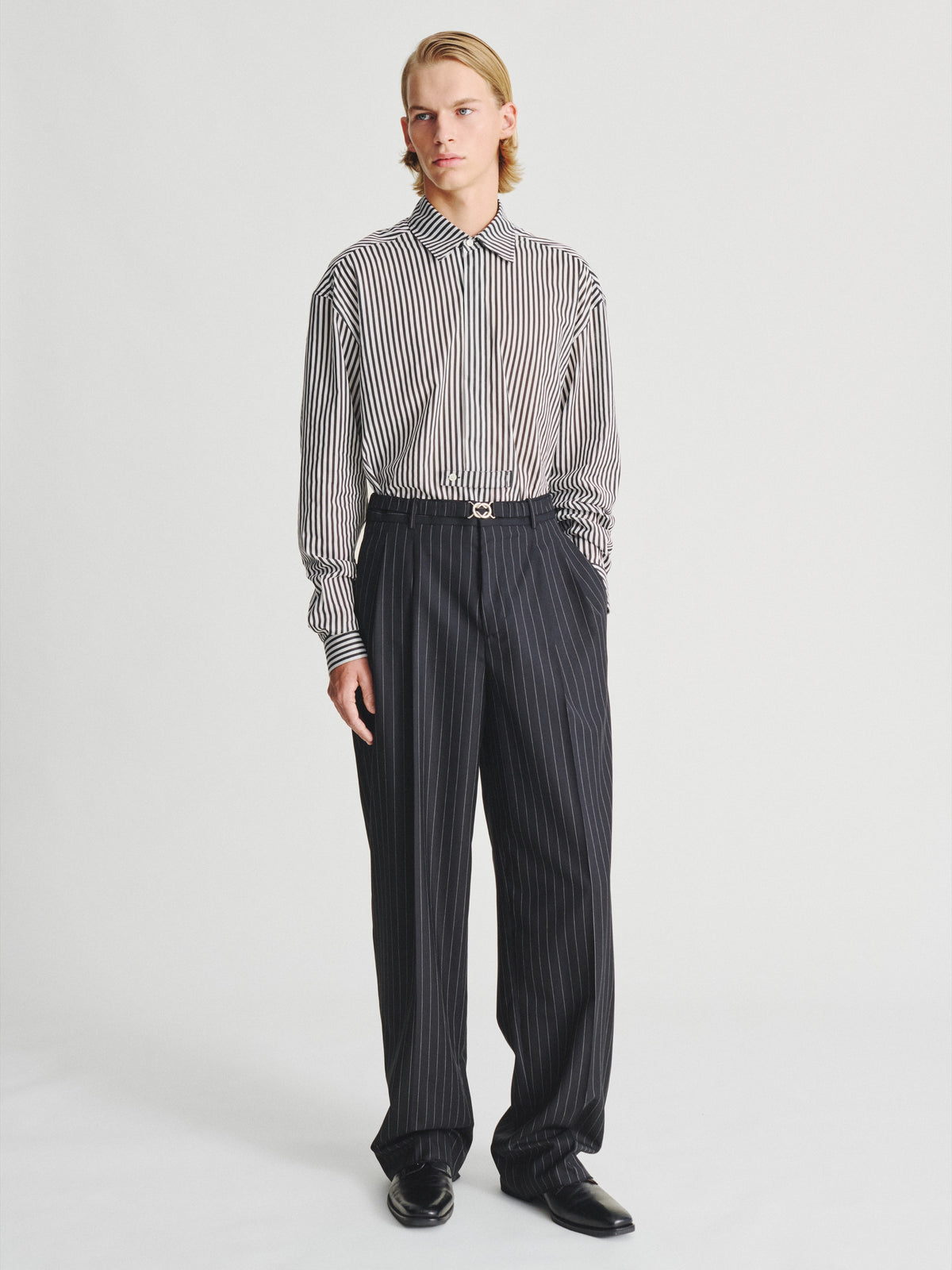 Kris Van Assche Shirt 01, Black/White Stripe