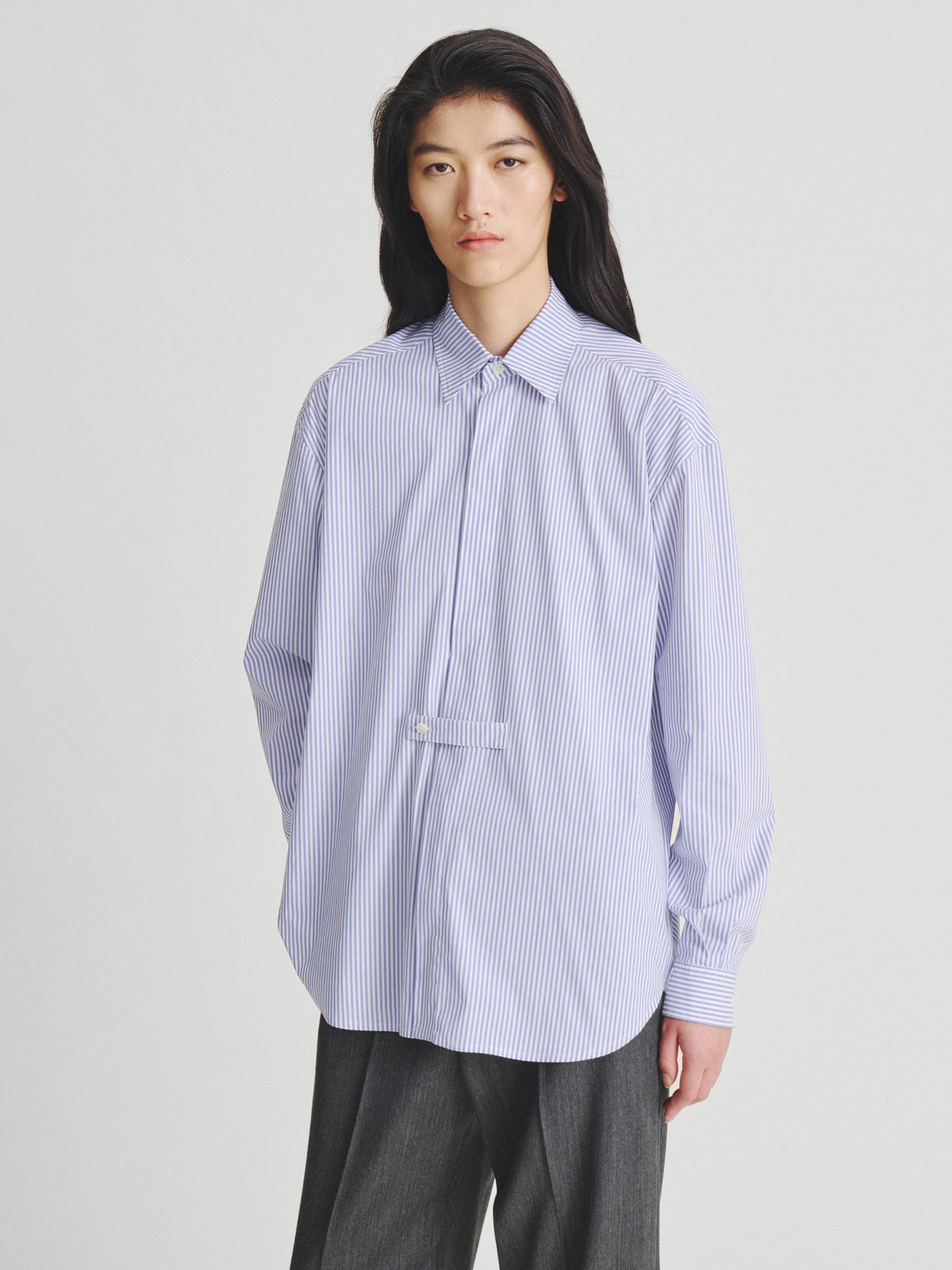 Kris Van Assche Shirt 01, White/Blue Stripe