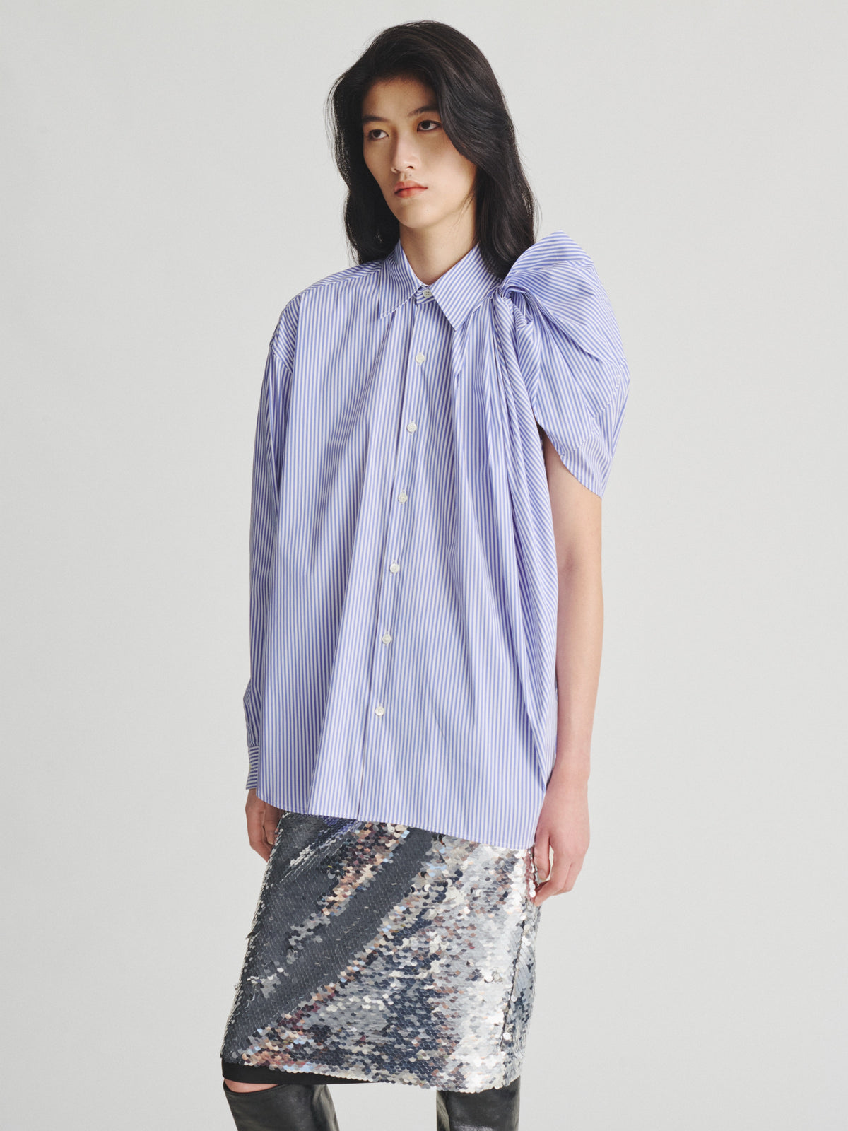 Kris Van Assche Shirt 03, White/Blue Stripe