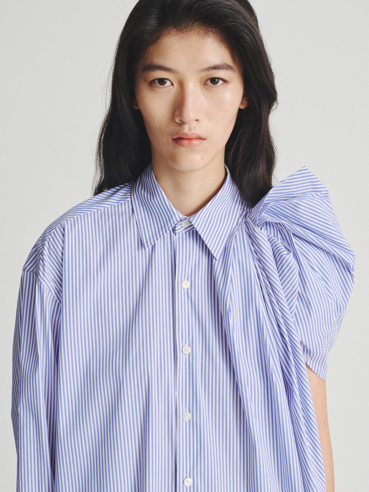 Kris Van Assche Shirt 03, White/Blue Stripe