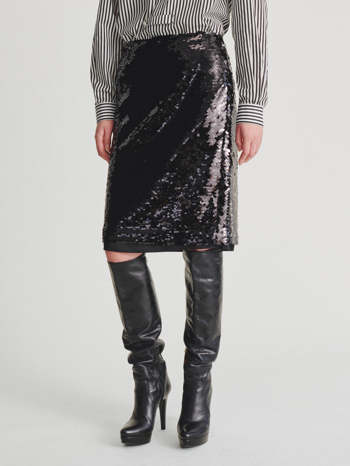 Kris Van Assche Skirt 03, Black Sequin